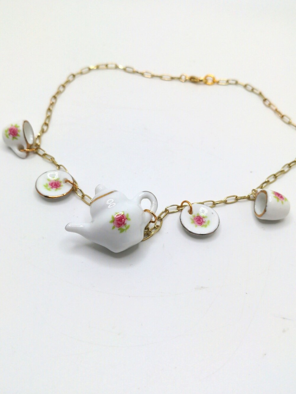381MIDALANE Tea Set Charm Necklace